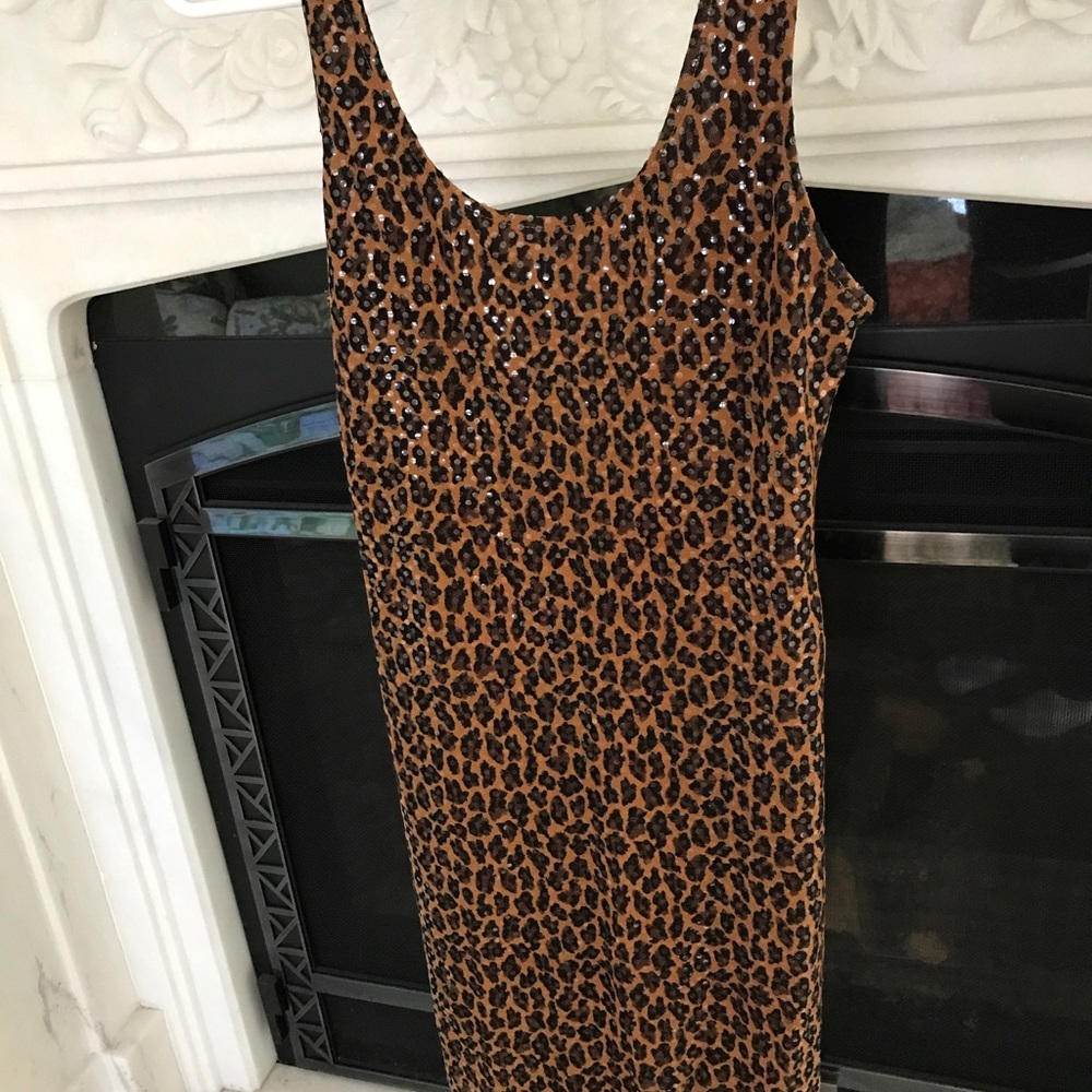 Sparkly animal print party dress, like new! Some stretch; great body-con fit XS